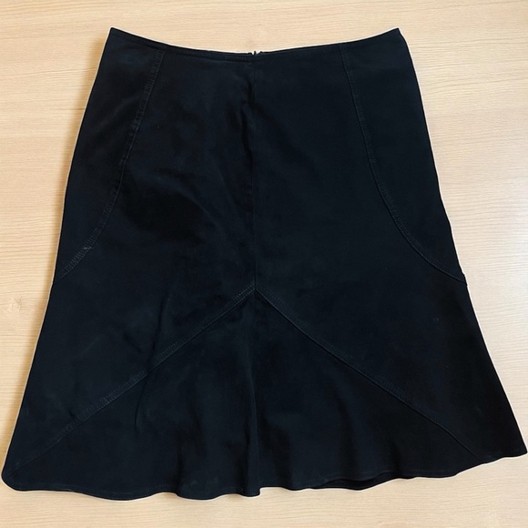 Y2K Vakko VS2 100% Goat Suede Leather Patchwork Skirt in Black size Small 4 - Picture 3 of 8